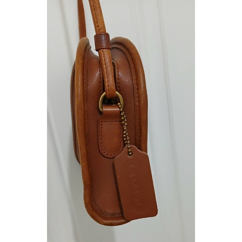 Vintage coach Womens Mini classic camel Brown Leather Shoulder Handbag - Picture 3 of 7